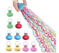 10 serpentinas de lanzamiento de serpentinas de mano para fiestas, confeti, serpentinas, cañones, cintas para cumpleaños, bodas, Navidad, carnaval, graduación