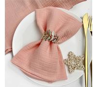 10 servilletas Gruesas de Gasa y algodón, Lavables, Ideales for Decorar mesas en Fiestas, cenas Bodas(Peach)