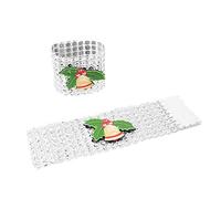 10 servilleteros de Navidad con diseño de Papá Noel, muñeco de nieve, alce, 8 filas para hebillas de diamantes de imitación para decoración de mesa de cena, fiesta, 24 estilos