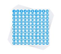 10 Sheets 1 to 50 Color Consecutive Number Stickers Small Round Waterproof Labels Removable for Storage Toolbox Locker Inventory Classification (Bue 1 to 100,2.5cm/1in)