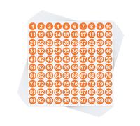 10 Sheets 1 to 50 Color Consecutive Number Stickers Small Round Waterproof Labels Removable for Storage Toolbox Locker Inventory Classification (Orange 1 to 100,1cm/0.39in)