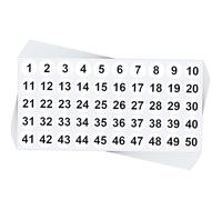 10 Sheets 1 to 50 Color Consecutive Number Stickers Small Round Waterproof Labels Removable for Storage Toolbox Locker Inventory Classification (White 1 to 50,1cm/0.39in)
