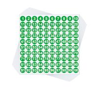 10 Sheets 1 to 50 Color Consecutive Number Stickers Small Round Waterproof Labels Removable for Storage Toolbox Locker Inventory Classification (Green 1 to 100,2.5cm/1in)