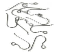 10 Silver Nickel Free Titanium French Hook Earring Findings w/Stem & L