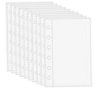10 sobres A7 Protectores de páginas para billeteras Fundas para tarjetas fotográficas Bolsillos para carpetas Insertos para agenda A7 transparentes con 6 orificios Insertos.