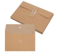 10 sobres de papel marrón con cierre de cordón para proyectos, organizador de documentos, sobres de papel para correo, postales, facturas, invitaciones, 6.7 x 4.5 pulgadas