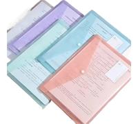 10 sobres de plástico PP transparentes, reutilizables, impermeables, con botón para Documentos