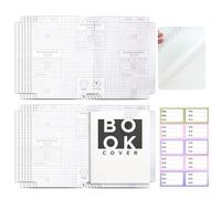 10 sobres transparentes para libros de 30 x 43 cm, fundas reutilizables para libros, cuadernos y documentos, láminas autoadhesivas transparentes, transparentes, resistentes