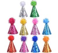 10 sombreros de cumpleaños para mascotas con correa ajustable y detalles brillantes para ocasiones festivas, sombrero de celebración de perro