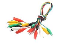 10 sondas de prueba multifuncionales con clip de cocodrilo de colores variados, 3 opciones de tamaño, textura de PVC y metal, 50 cm de longitud, cable de laboratorio de electrónica educativa
