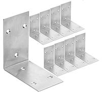 10 soportes de esquina anchos, 8,4 x 4,8 cm, soporte de esquina de acero inoxidable resistente, soportes de ángulo de 90 grados, soportes de estante en L, cierre de junta para muebles de madera,