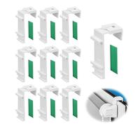 10 soportes de sujeción largos para tienda doble, fijación sin perforación, ventana fija, compatible con Klemmfix para la suspensión en la ventana, persianas enrollables Duo persianas venecianas