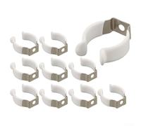 10 soportes de tubo fluorescente LED, soportes en forma de U de acero inoxidable y PVC, accesorio de luz antideslizante para uso industrial en casa, oficina, blanco (35 mm)