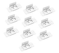 10 soportes en L resistentes con juntas de esquina de metal óxido para estantes, armarios, montaje de muebles, no necesita herramientas, conectores blancos resistentes al óxido