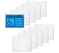 10 soportes para billetes de parabrisas transparente, para llevar una tarjeta para discapacitados, autoadhesivo, soporte para permiso de transporte, funda de 6,7 x 8,5 cm