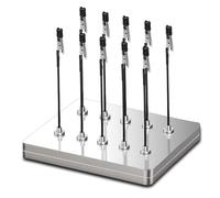 10 Soportes para modelar y 1 Lata Que Sirve de Base. Accesorios Flexibles para modelar con Pinzas de cocodrilo y Base magnética. Ideales para modelismo, Soldadura Manual y Manualidades.