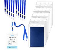 10 soportes para tarjetas de identificación BMYUK A6 con cordones verticales, extragrandes, transparentes, portatarjetas de identificación, funda de plástico, etiqueta de nombre, impermeable, para