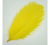 10 stuks/partij kleurrijke struisvogelveren voor kleding, knutselen, doe-het-zelf veerpluim, woondecoratie, tafeldecoratie, pluimen, vaasdecoratie, geel, 50-55 cm, 20-22 inch