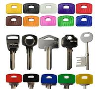 10 tapas cuadradas para llaves, tapas grandes (25 a 30 mm), tapas cuadradas de colores, fundas para llaves Yale, ideales como identificadores de llaves, marcadores, adornos, etiquetas para organizar