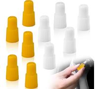 10 tapas de válvulas para bicicleta francesa tubeless, 5 transparentes y 5 amarillas - Protege válvulas de polvo, ideal para MTB y autos Dunlop.