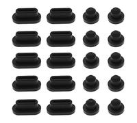 10 tapones antipolvo de puerto tipo C y 10 tapones de auriculares de 3,5 mm, cubierta protectora de silicona, impermeable, a prueba de polvo, para laptop, PC, color negro