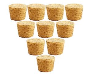 10 tapones de corcho cónicos de madera para vino, tapones de sellado reutilizables para barra de botellas, manualidades, accesorios de cocina (33 x 25 x 25 mm)