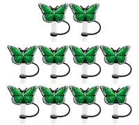 10 tapones de silicona para pajitas de silicona, tapas de puntas de paja de mariposa, pajitas reutilizables, cubiertas de silicona, tapas