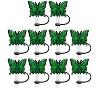 10 tapones de silicona para pajitas de silicona, tapas de puntas de paja de mariposa, pajitas reutilizables, cubiertas de silicona, tapas