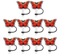 10 tapones de silicona para pajitas de silicona, tapas de puntas de paja de mariposa, pajitas reutilizables, cubiertas de silicona, tapas