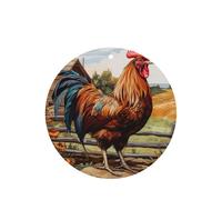 10 tarjetas ambientadoras con diseño de gallo en madera en tierras agrícolas, ambientador colgante para coche, hojas aromáticas para uso en coche