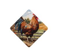 10 tarjetas ambientadoras con diseño de gallo en madera en tierras agrícolas, ambientador colgante para coche, hojas aromáticas para uso en coche