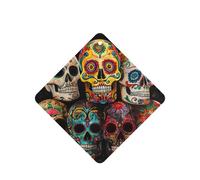 10 tarjetas de ambientador con estampado de calaveras de azúcar, hojas aromáticas para coche, para uso en coche