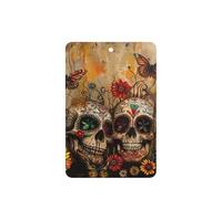 10 tarjetas de ambientador con estampado de calaveras de azúcar, hojas aromáticas para coche, para uso en coche