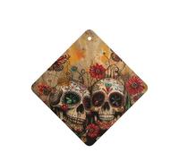 10 tarjetas de ambientador con estampado de calaveras de azúcar, hojas aromáticas para coche, para uso en coche