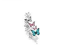 10 Tatuajes Temporales De Mariposas Y Enredaderas Coloridas Con Temática Oscura Para Tobillos Y Brazos