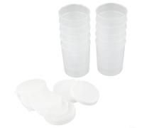 10 tazas medidoras de plástico con tapas transparentes, recipientes graduados para medición de líquidos, 30/50/100 ml (30 ml)