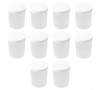 10 tazas medidoras graduadas de plástico transparente con tapas, juego de múltiples volúmenes de 30 ml, 50 ml, 100 ml para medición de líquidos de cocina o laboratorio (100 ml)
