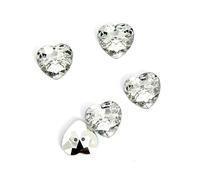 10 TECLAS FANTAISIES, Botones con Diseño con Forma de Corazón, 13 mm, 2 ORIFICIOS-CREATION COSTURA PARA MANUALIDADES