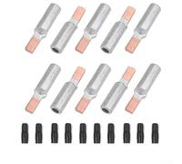10 terminales de crimpado de aluminio de cobre DTLC-16 con cubiertas protectoras para uso con disyuntores y aplicaciones de cable de 16 mm2