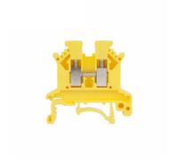 10 terminales eléctricos UK2.5B for cable de 2,5 mm, tira de cable, terminal de tornillo, conector eléctrico, bloque de terminales de riel DIN UK 2.5(UK2.5B-Yellow)