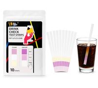 10 Test Detector de drogas en Bebidas KET, GHB y FLZ, Tiras Reactivas para Detección de Sumisión Química, Drink Test para Cócteles, Refrescos y Bebidas, Control Preventivo en Fiestas, Bares y Viajes