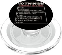 10 Things I Want In Life Lista Autos Garage Amante Motor PopSockets PopGrip para MagSafe