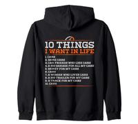 10 Things I Want in My Life Cars More Cars - Divertido (Parte Trasera) Sudadera con Capucha