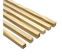 10 tiras de madera de pino para manualidades y construcción de modelos, sección transversal cuadrada de 1 cm/2 cm (1 x 1 x 13 cm)