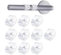 10 topes de puerta transparentes de PVC para picaportes de puerta, muy elásticos, protegen paredes y puertas, adecuados para tiradores de puertas y ventanas con diámetros de 17 mm a 20 mm