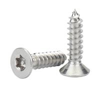 10 tornillos autorroscantes de seguridad for madera, de cabeza plana Torx, avellanados, con forma de flor de ciruelo, M2.5, M3.5, M3.9 y M4.8(16mm,M3.5)