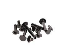 10 tornillos Chicago de metal negro for encuadernación, clavos largos, remaches, accesorios de ferretería for artesanías de cuero, longitud de varilla de 3 a 50 mm.(25mm)