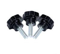 10 tornillos de agarre, agarre de siete estrellas M8, tornillo de agujero pasante, perilla de mango de ciruela negra, hardware de taller, cierre de apriete a mano para proyectos de bricolaje