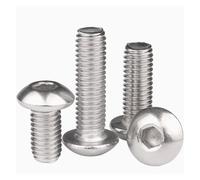 10 tornillos de cabeza de botón hexagonal de acero inoxidable 1/4-20, tornillos de rosca gruesa for carpintería(3/8")