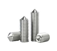 10 tornillos de cabeza hueca hexagonal M2 M2.5 M3 M4 M5 M6 M8 M10 M12 de acero inoxidable 304, sin cabeza, punta cónica y tornillo prisionero